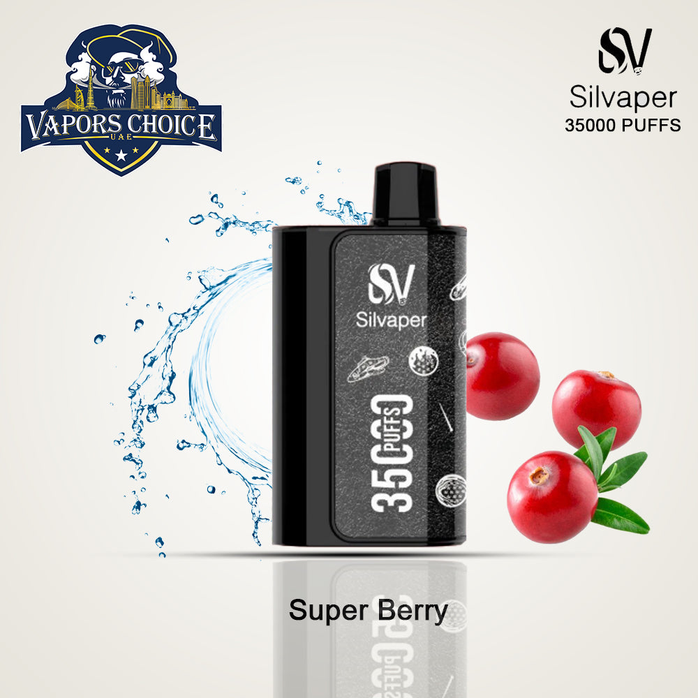 Silvaper 35000 Disposable Vape ,5% Nicotine, Rechargeable , Mesh Coil Super Berry UAE Abu Dhabi & Ajman